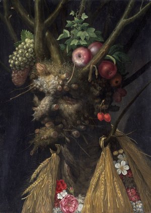 Four Seasons in One Head by Giuseppe Arcimboldo Oil Painting