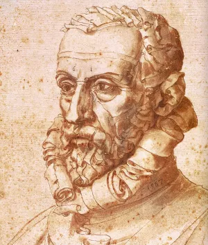 Self-Portrait on Paper Detail by Giuseppe Arcimboldo Oil Painting