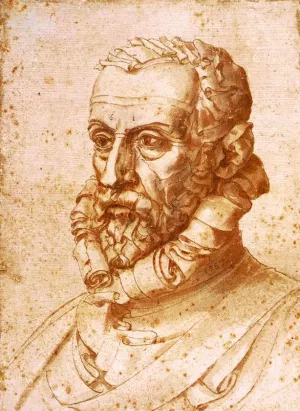 Self-Portrait on Paper by Giuseppe Arcimboldo Oil Painting