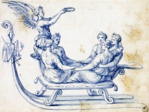 Sketch for a Sleigh with an Allegory of Victory by Giuseppe Arcimboldo Oil Painting