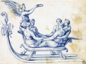 Sketch for a Sleigh with an Allegory of Victory by Giuseppe Arcimboldo Oil Painting