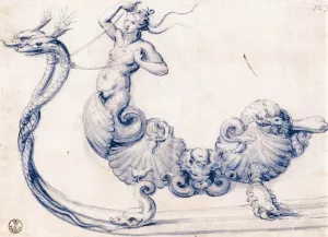 Sketch for a Sleigh with Figures of Sirens painting by Giuseppe Arcimboldo