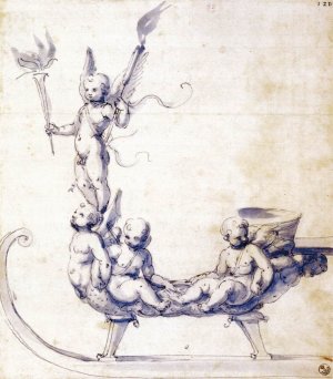 Sketch for a Sleigh with Putti
