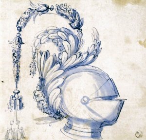 Sketch for a Visored Helmet by Giuseppe Arcimboldo Oil Painting