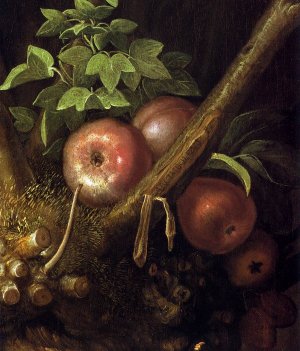 The Four Seasons in one Head Detail by Giuseppe Arcimboldo Oil Painting