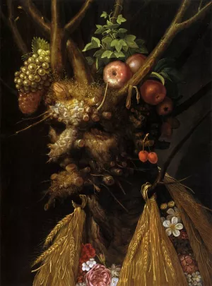 The Four Seasons in One Head by Giuseppe Arcimboldo Oil Painting