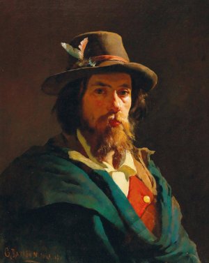 Portrait of a man by Giuseppe Barison Oil Painting