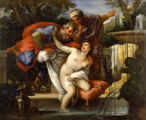 Susannah and the Elders by Giuseppe Bartolomeo Chiari Oil Painting