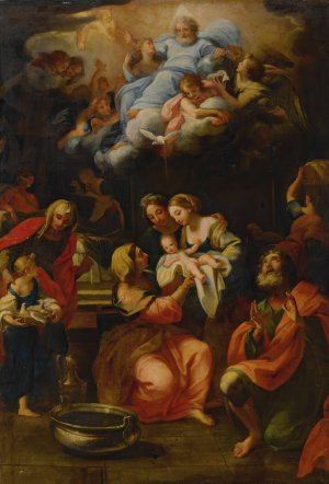 The Birth Of The Virgin by Giuseppe Bartolomeo Chiari Oil Painting