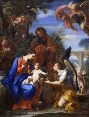 The Rest on The Flight into Egypt Oil painting by Giuseppe Bartolomeo Chiari