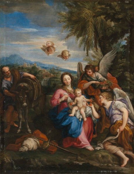 Main Product Photo of The Rest on the Flight into Egypt Painting by Giuseppe Bartolomeo Chiari