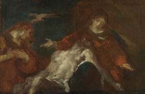 Pieta With Mary Magdalene by Giuseppe Bazzani Oil Painting