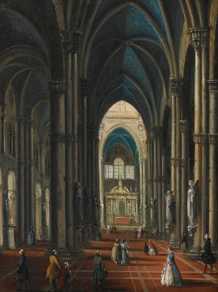 Duomo di Milano by Giuseppe Bernardino Bison - Hand-Painted Oil Painting Reproduction