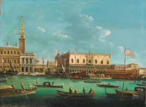 The Bucintoro at the Molo, Venice, on Ascension Day by Giuseppe Bernardino Bison Oil Painting