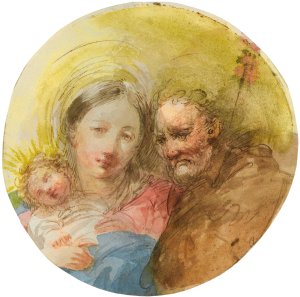 The Holy Family by Giuseppe Bernardino Bison Oil Painting