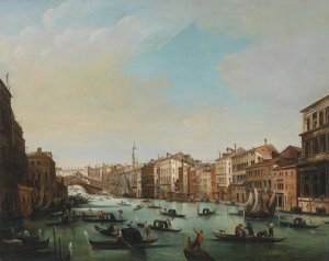 Venedig Canal Grande mit Ponte Rialto by Giuseppe Bernardino Bison Oil Painting