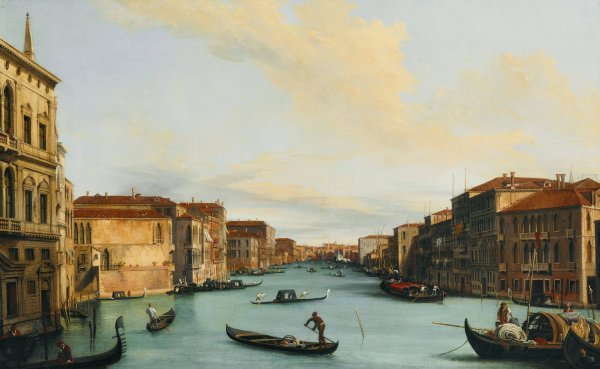 Venice Canal Grande by Giuseppe Bernardino Bison - Hand-Painted Oil Painting Reproduction