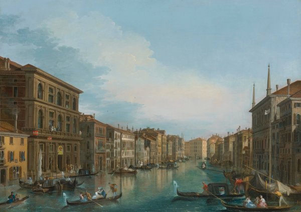 View Of The Grand Canal From The Palazzo Grimani by Giuseppe Bernardino Bison - Hand-Painted Oil Painting Reproduction