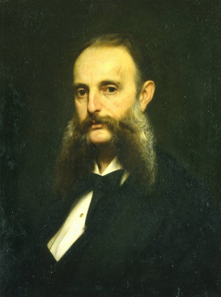 Portrait of Gian Giacomo Poldi Pezzoli  by Giuseppe Bertini - Hand-Painted Oil Painting Reproduction