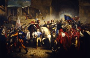Entry of Charles VIII into Florence by Giuseppe Bezzuoli Oil Painting