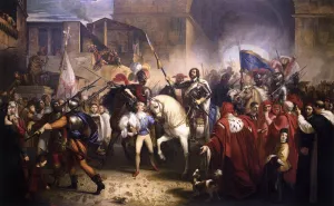 Entry of Charles VIII into Florence by Giuseppe Bezzuoli - Oil Painting Reproduction