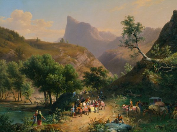 Entfuhrung der Tochter des Herzogs von Genf durch Thomas von Savoyen  by Giuseppe Bisi - Hand-Painted Oil Painting Reproduction