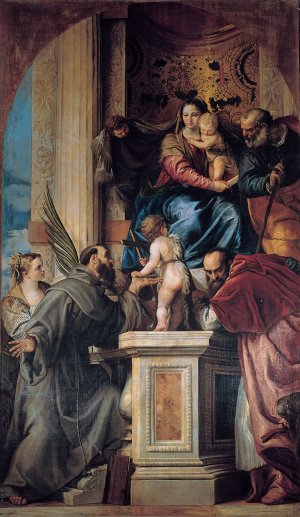 Madonna with the Child and the Holy Ones by Giuseppe Bonati Oil Painting