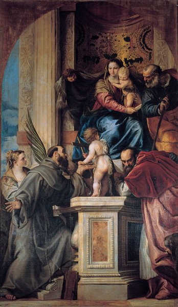 Madonna with the Child and the Holy Ones  by Giuseppe Bonati - Hand-Painted Oil Painting Reproduction