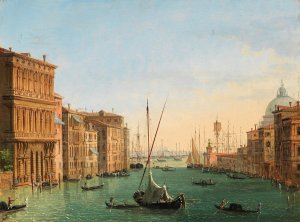 Venice, the Grand Canal by Giuseppe Borsato Oil Painting