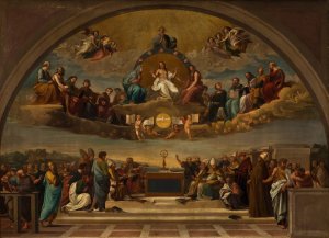 Disputation Over The Most Holy Sacrament by Giuseppe Cades Oil Painting
