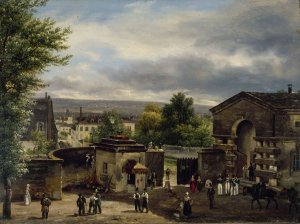 La barriere de la rue Royale-Montmartre by Giuseppe Canella Oil Painting
