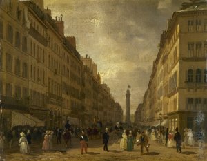 La rue de la Paix by Giuseppe Canella Oil Painting