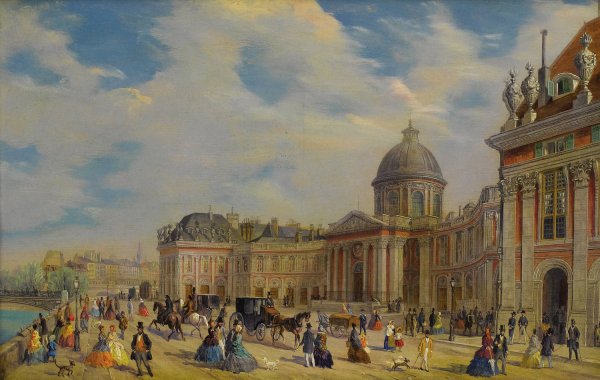 Main Product Photo of Le Bibliotheque Mazarine Painting by Giuseppe Canella
