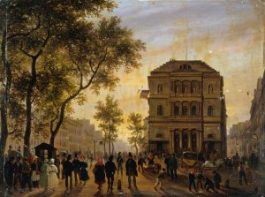 Le Theatre de l'Ambigu-Comique et le boulevard Saint-Martin by Giuseppe Canella Oil Painting