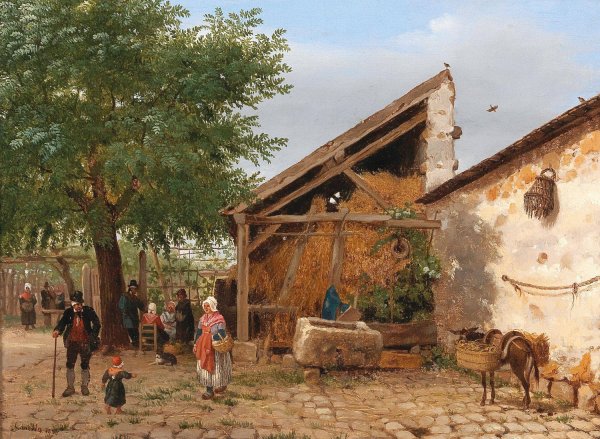 Main Product Photo of Scene of Italian Folk Life Painting by Giuseppe Canella