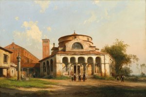 The Basilica of Torcello and Santa Fosca, Torcello, Venice by Giuseppe Canella Oil Painting