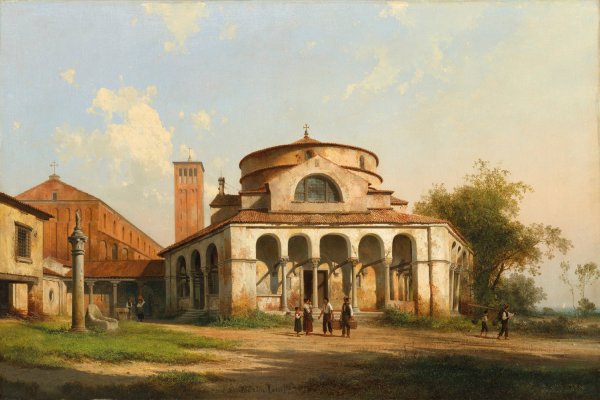Main Product Photo of The Basilica of Torcello and Santa Fosca, Torcello, Venice Painting by Giuseppe Canella