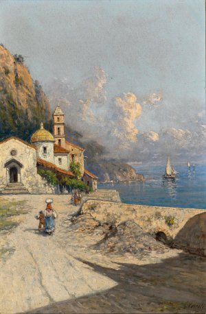 Partie aus Italien by Giuseppe Carelli Oil Painting
