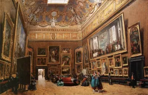 View of the Grand Salon Carre in the Louvre by Giuseppe Castiglione Oil Painting