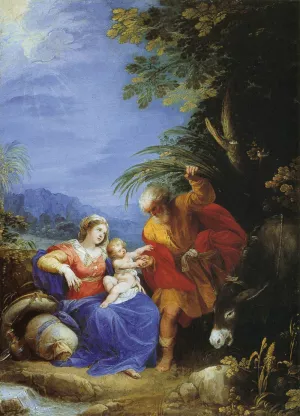 The Rest on the Flight into Egypt by Giuseppe Cesari - Oil Painting Reproduction