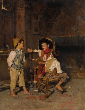 Kinderspiele by Giuseppe Costantini Oil Painting