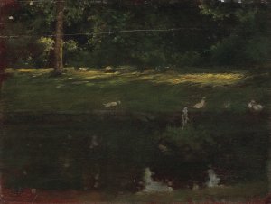 Der Teich im Bois de Boulogne by Giuseppe De Nittis Oil Painting