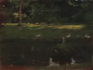 Der Teich im Bois de Boulogne by Giuseppe De Nittis Oil Painting