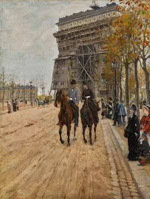 L'arc de Triomphe, Paris by Giuseppe De Nittis Oil Painting