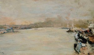 Le Regate sulla Senna by Giuseppe De Nittis Oil Painting