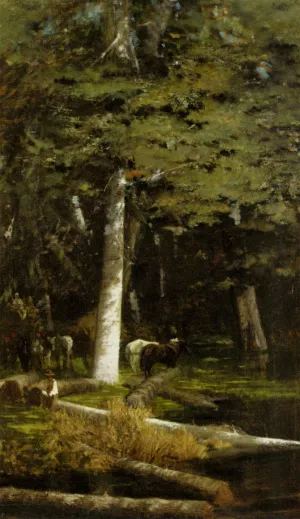 Nella Foresta painting by Giuseppe De Nittis