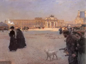 The Place de Carrousel and the Ruins of the Tuileries Palace in 1882 by Giuseppe De Nittis Oil Painting