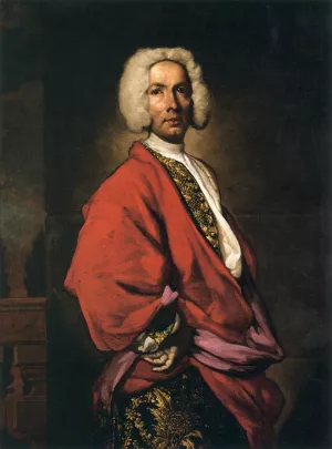 Portrait of Count Galeozzo Secco Suardo 1681-1733 Oil painting by Giuseppe Ghislandi