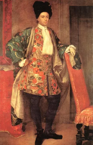 Portrait of Count Giovanni Battista Vailetti by Giuseppe Ghislandi Oil Painting