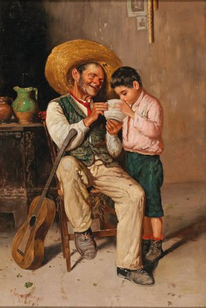 A Good Drink by Giuseppe Giardiello Oil Painting